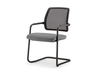 KOS AIR 01 BK - Cantilever chair with armrests _ Nahu