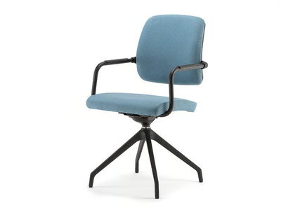 KOS SOFT 05 BK - Swivel trestle-based chair with armrests _ Nahu