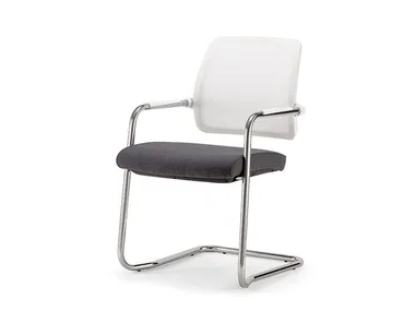 KOS WHITE AIR 01 - Cantilever chair with armrests _ Nahu