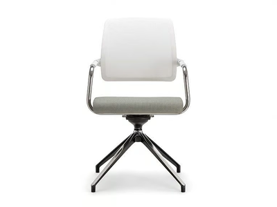 KOS WHITE AIR 04 - Swivel trestle-based chair with armrests _ Nahu