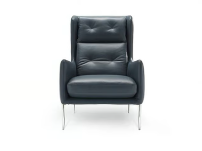 AFTEREIGHT - Leather armchair with armrests _ Natuzzi Italia