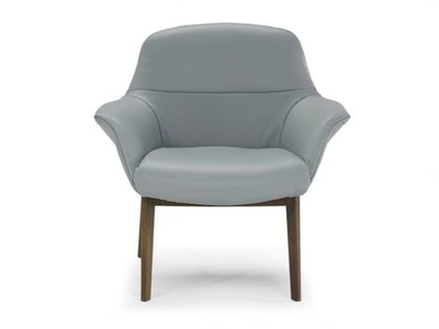 AURA - Leather easy chair with armrests _ Natuzzi Italia