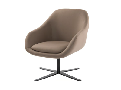 ALISHA PL01 - Fabric armchair with swivel 4-spoke base _ New Life