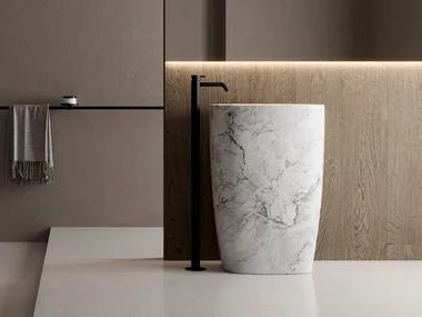 MILK STONE - Freestanding Carrara marble washbasin _ Nic