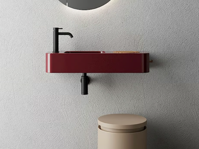 NANOO - Wall-mounted rectangular ceramic handrinse basin _ Nic