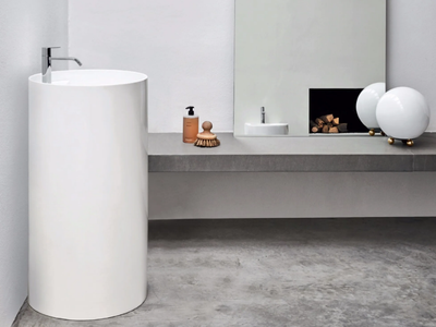 OVVIO - Freestanding round ceramic washbasin _ Nic