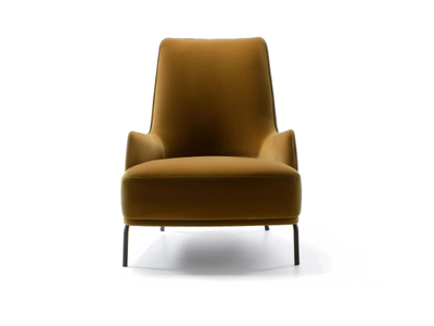BEA HIGH - Fabric armchair with armrests _ NICOLINE
