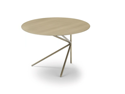 FLY - Round Satin brass coffee table _ NICOLINE