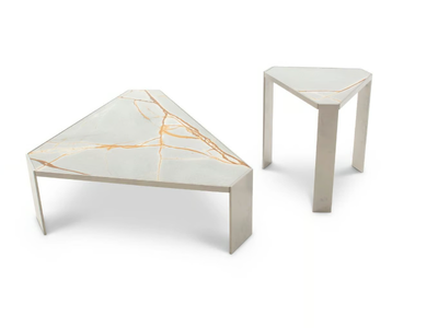 MONET - Triangular marble coffee table _ NICOLINE