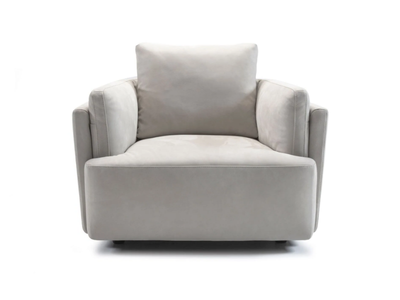 SUNSET - Leather armchair with armrests _ NICOLINE