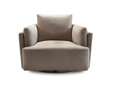 SUNSET SWIVEL - Swivel leather armchair with armrests _ NICOLINE