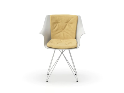 LEAF - Trestle-based chair with armrests _ Nidi