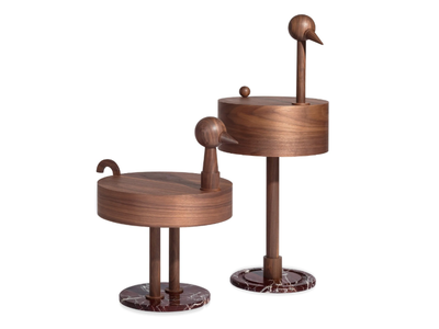 RARA AVIS - Low round wooden coffee table _ nomon