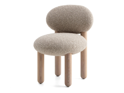 FLOCK CS2 - Upholstered fabric chair with wooden legs _ NOOM