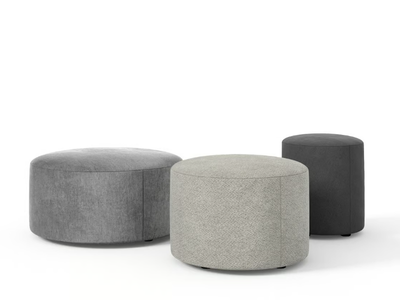 LOG - Upholstered round fabric pouf _ Novamobili