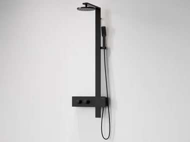 F - Wall-mounted aluminium shower panel with hand shower _ NOVELLINI