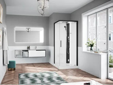 GLAX 1 2.0 G+F - Multifunction corner shower cabin _ NOVELLINI