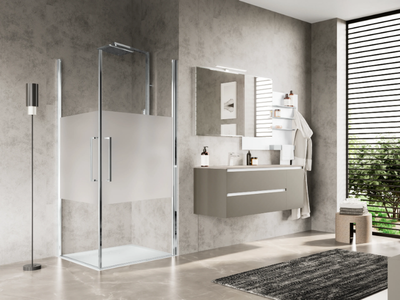 YOUNG PLUS 2G - Corner shower cabin with hinged door _ NOVELLINI