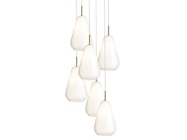 ANOLI 6 OPAL - Blown glass pendant lamp _ Nuura