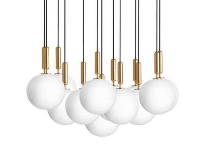 MIIRA 13 BRASS - LED glass chandelier _ Nuura