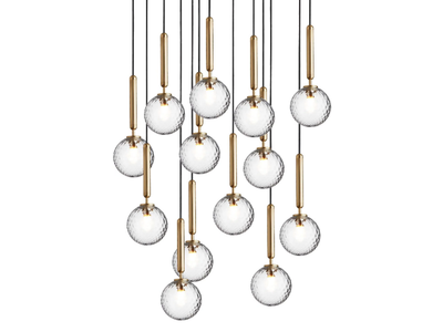 MIIRA 13 BRASS OPTIC - LED glass chandelier _ Nuura