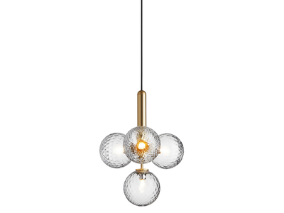 MIIRA 4 BRASS OPTIC - LED blown glass pendant lamp _ Nuura