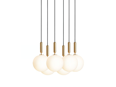 MIIRA 6 BRASS OPAL - LED glass chandelier _ Nuura