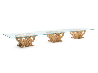 MG1316 - Rectangular wood and glass dining table _ OAK