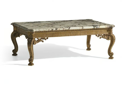 MG4027 - Louis XVI lacquered rectangular marble coffee table _ OAK