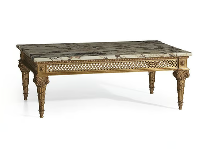 MG4207 - Rectangular marble coffee table _ OAK