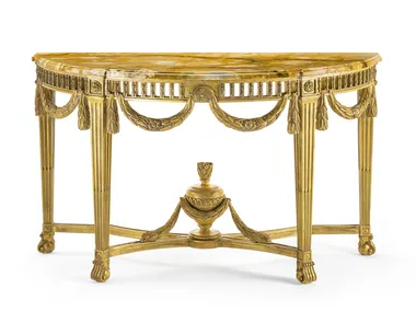 MG5260 - Classic style demilune wooden console table _ OAK