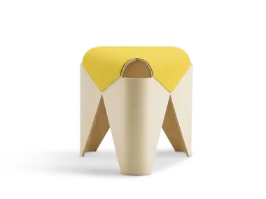 FALABELLA - Low wood veneer and fabric stool _ Offecct