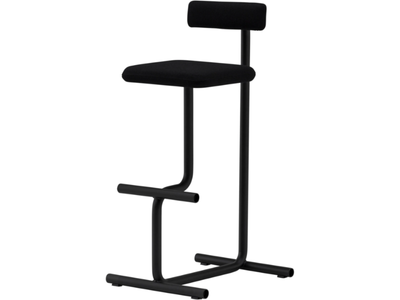 NOMOLE - High upholstered fabric stool with footrest _ Offecct