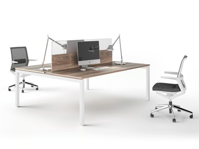 NEXO - Multiple rectangular wood veneer office desk _ Ofifran