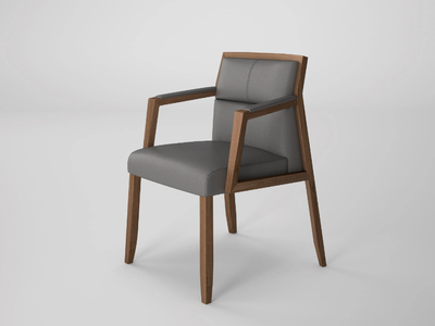 SQUARE - Upholstered leather office chair with armrests _ Ofifran