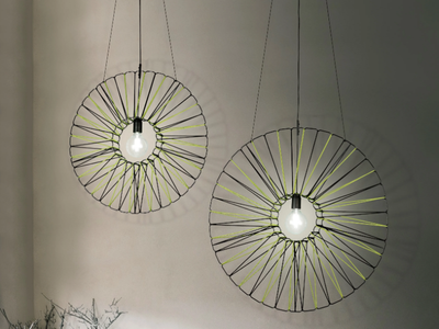 BIMBA 30800 - Handmade pendant lamp in rope and metal _ Olé Lighting