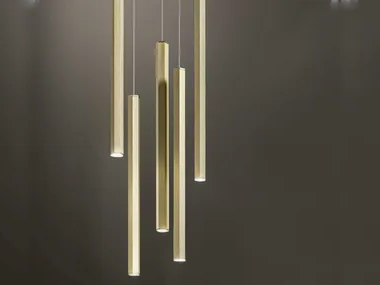 SHINE VERTICAL - LED dimmable brass pendant lamp _ Olev