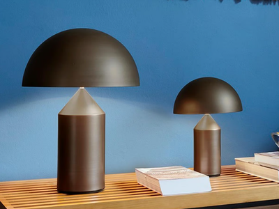 ATOLLO BRONZE - Bronze metal table lamp _ Oluce
