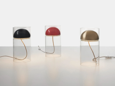 MEDUSA - Metal and glass table lamp _ Oluce