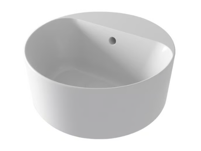 OPEN - Countertop round ceramic washbasin with overflow _ Olympia Ceramica