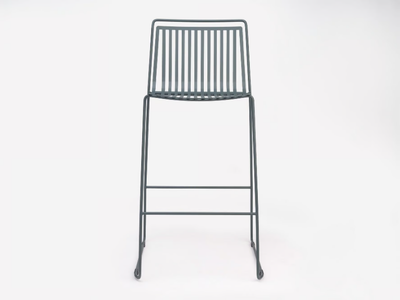 ALO - Sled base steel garden stool with footrest _ ONDARRETA
