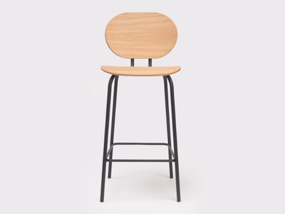 HARI OAK - Wooden barstool with footrest _ ONDARRETA
