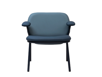 LANA - Upholstered leather chair with armrests _ ONDARRETA