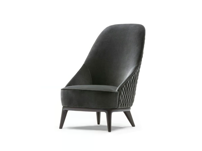 LESLIE - High-back fabric armchair with wooden legs _ OPERA CONTEMPORARY