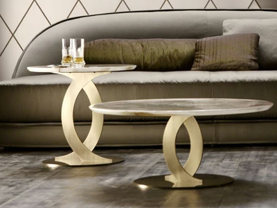LUDMILLA - Round marble coffee table _ OPERA CONTEMPORARY
