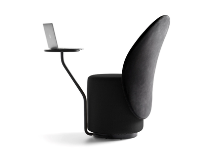 LOOMI - Upholstered armchair with swivel small table _ Opinion Ciatti