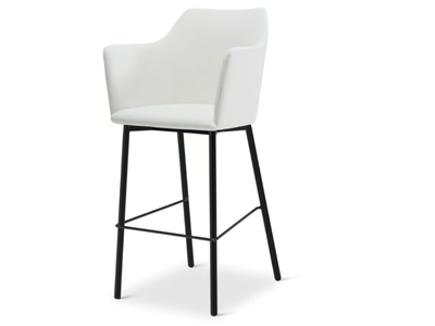 ELIANE 712 - High upholstered fabric stool with armrests _ Origins 1971