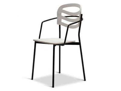 FARAH METAL 312-M - Stackable steel chair with armrests open back _ Origins 1971
