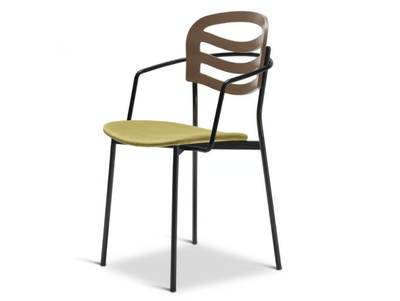FARAH METAL 314-M - Stackable steel chair with armrests open back _ Origins 1971