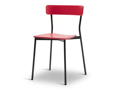 KAT METAL 300-M - Stackable steel chair with seat and back in beech _ Origins 1971